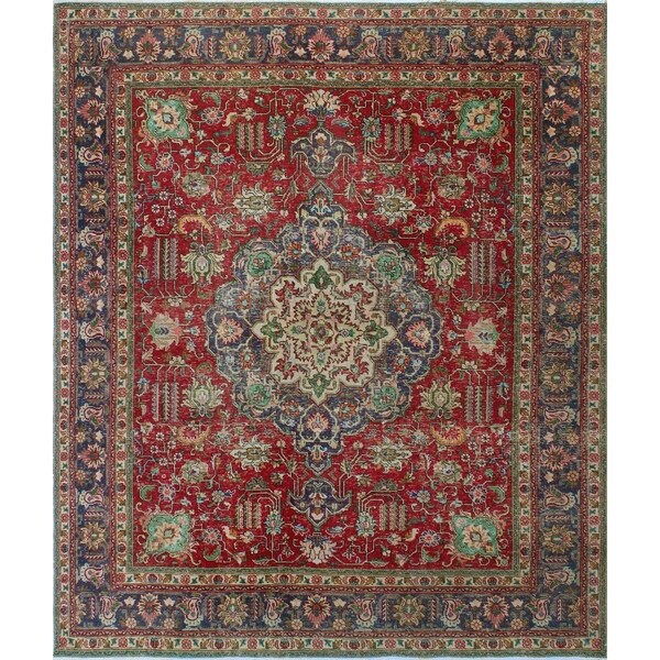 Noori Rug Vintage Distressed Annalise Red/Blue Rug - 8'3" x 9'7"