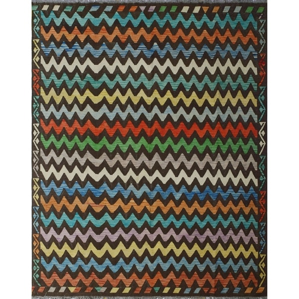 Noori Rug Winchester Kilim Mabel Drk. Brown/Orange Rug - 8'1" x 9'8"