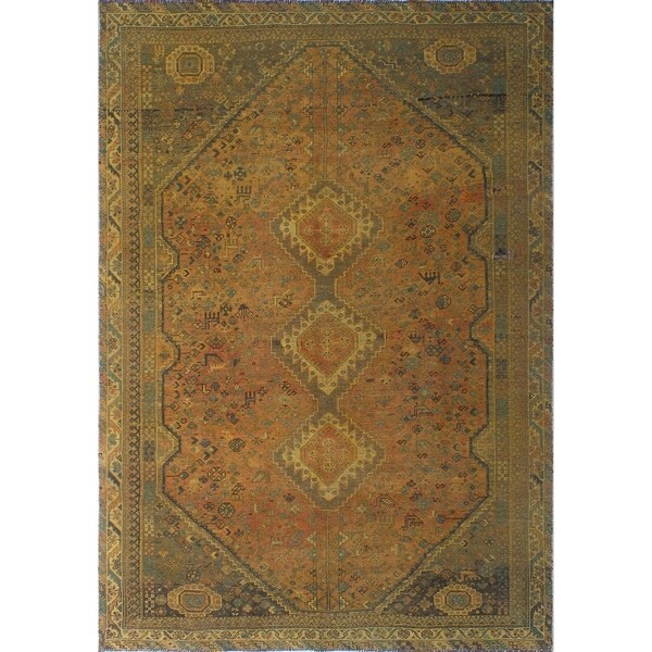 Noori Rug Vintage Distressed Lauryn Orange/Beige Rug - 6'11" x 9'8"