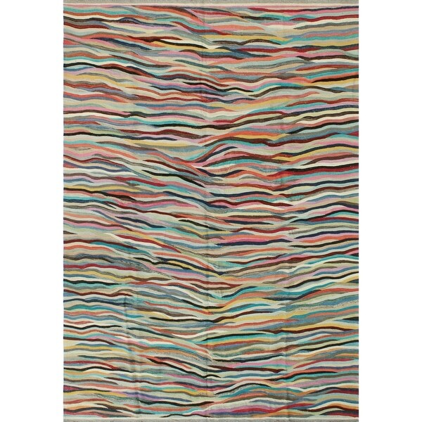 Noori Rug Winchester Kilim Sharif Blue/Gold Rug - 6'9" x 10'0"