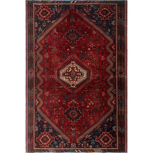 Noori Rug Vintage Distressed Adley Red/Blue Rug - 5'8" x 8'4"