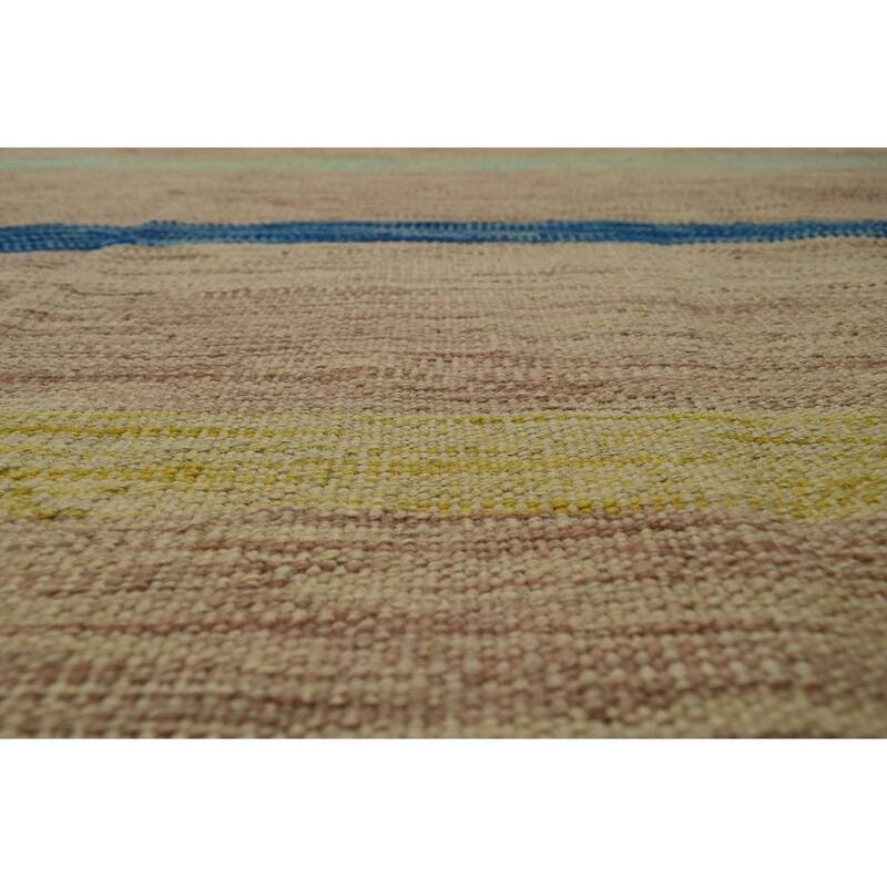 Hand-Woven Winchester Kilim Ramey Brown/Orange Rug - 5'3" x 7'10"