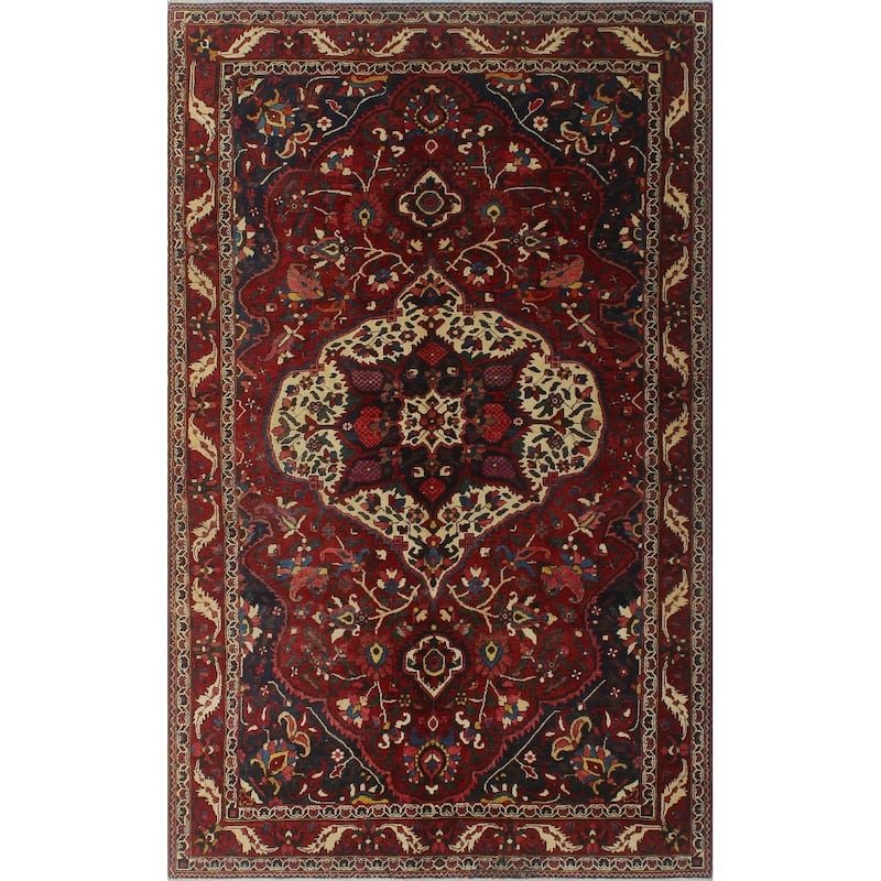 Noori Rug Semi-Antique Distressed Leona Red/Ivory Rug - 5'7" x 8'11"