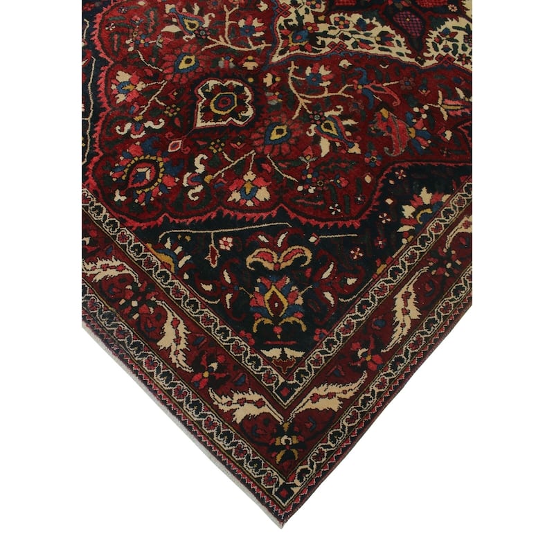 Noori Rug Semi-Antique Distressed Leona Red/Ivory Rug - 5'7" x 8'11"