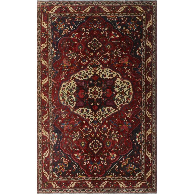 Noori Rug Semi-Antique Distressed Leona Red/Ivory Rug - 5'7" x 8'11"