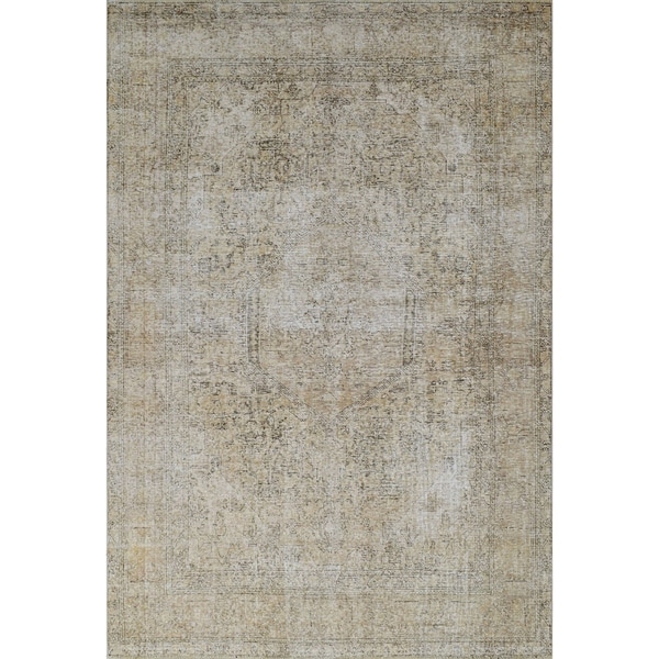 Noori Rug Vintage Distressed Mikaela Beige/Brown Rug - 6'2" x 9'8"