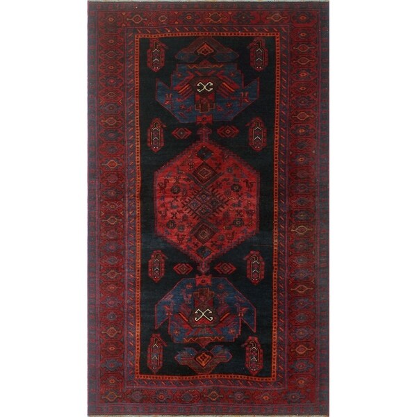 Noori Rug Semi-Antique Distressed Baylee Red/Blue Rug - 4'3" x 7'9"