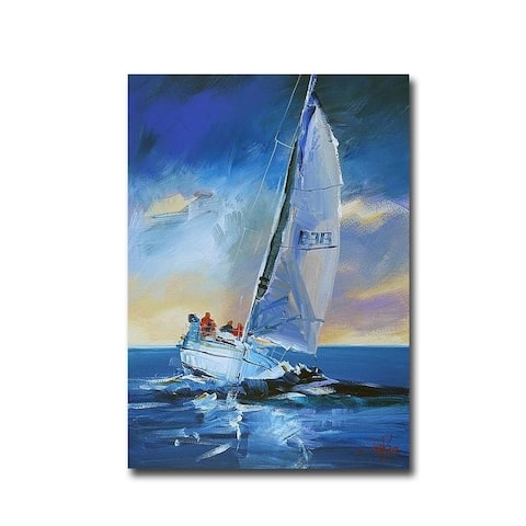 Night Sail by Craig T. Penny Gallery Wrapped Canvas Giclee Art (35 in x 25 in, Ready to Hang) - Multi-color