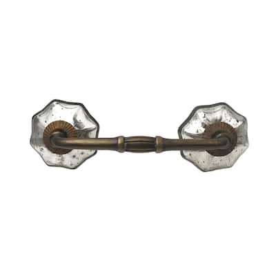 Mercury Glass Knobs on 2 7/8" Center Spread Handle