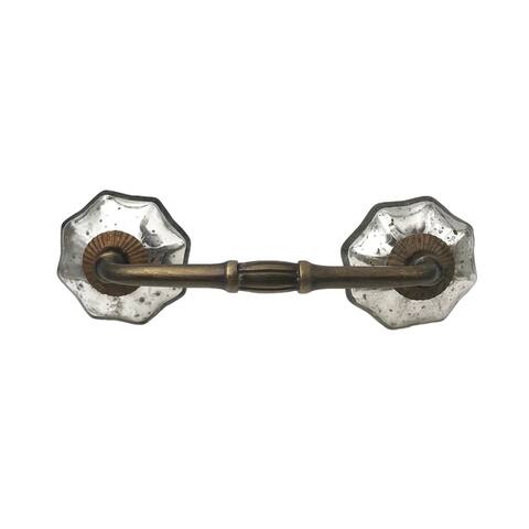 Mercury Glass Knobs on 4" Center Spread Handle