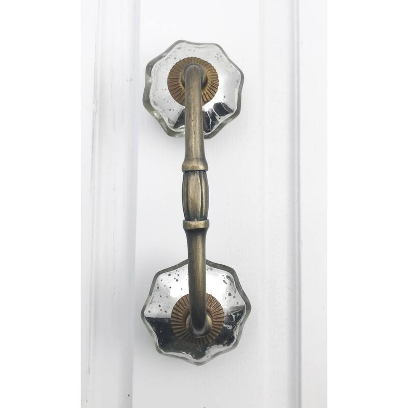 Mercury Glass Knobs on 4" Center Spread Handle On Sale Bed Bath