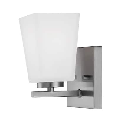 Millennium Lighting 1 Light Bathroom Wall Sconce with Etched White Glass Shades