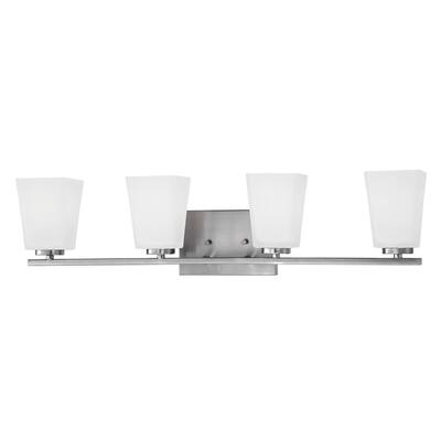 Millennium Lighting 4 Light Bathroom Vanity Fixture with Frosted Glass Shades