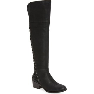 vince camuto black suede over the knee boots