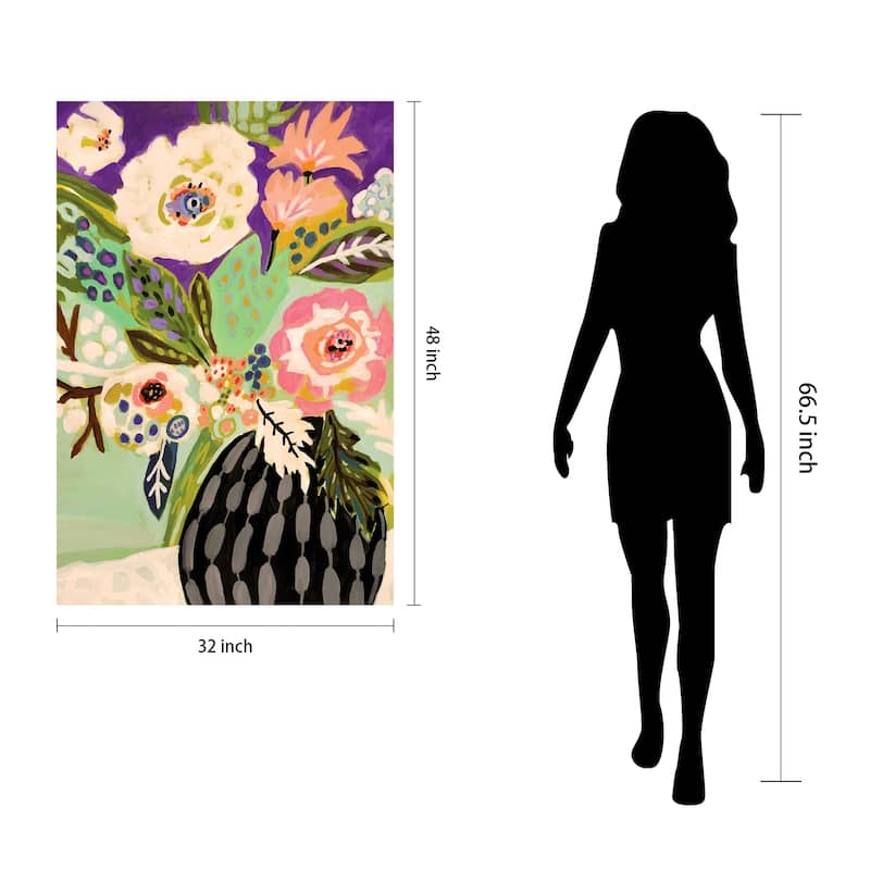 Empire Art"Fresh Flowers in Vase I" Frameless Tempered Glass Wall Art