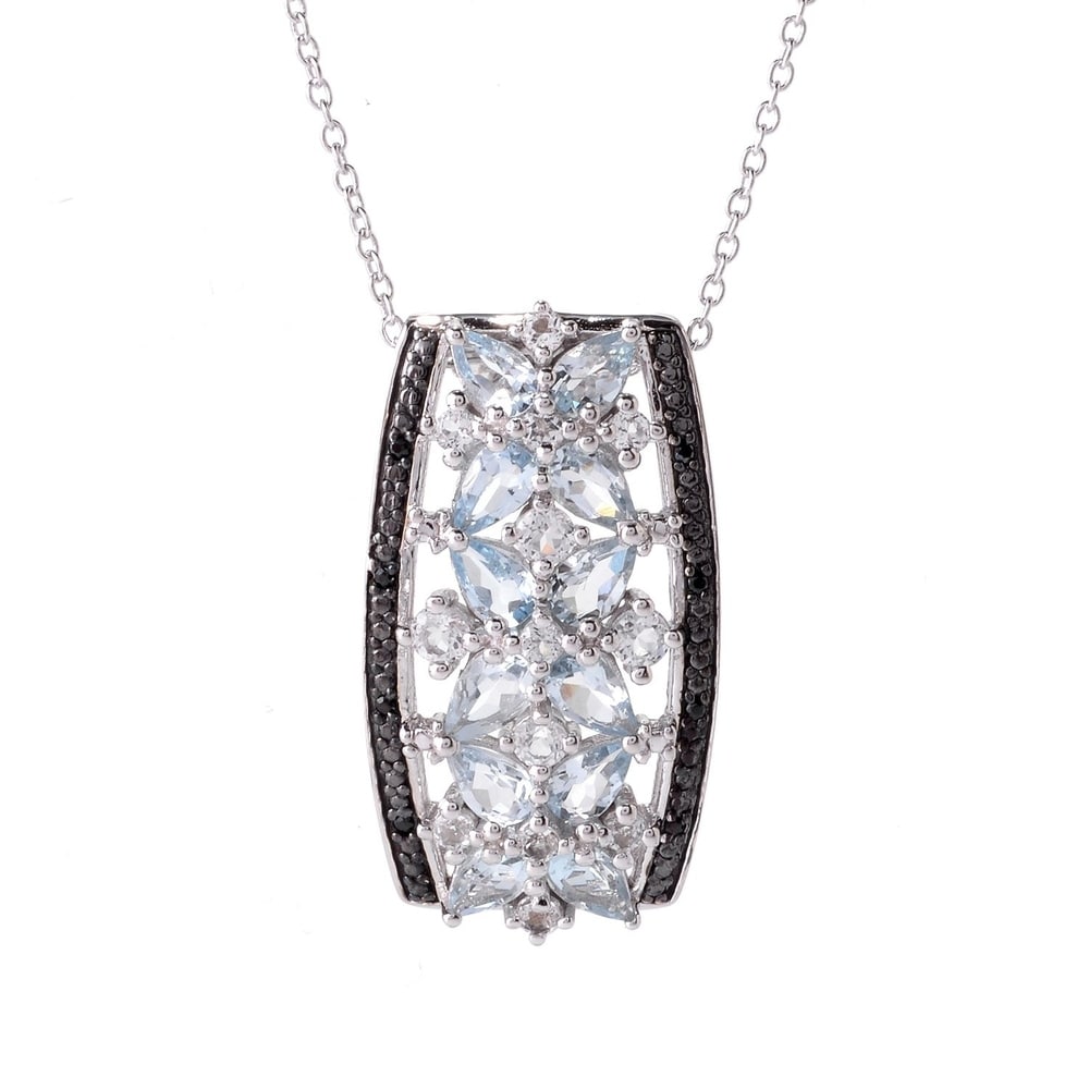 Pinctore Sterling Silver 2ctw White Topaz Necklace 18L