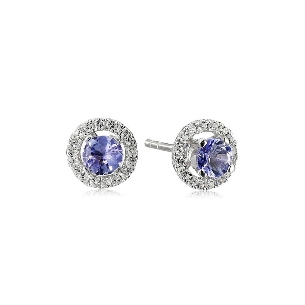 Sterling Silver Tanzanite Stud Earrings