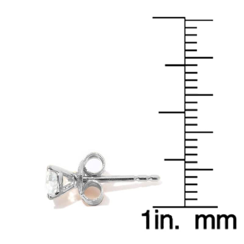 Platinum Over Sterling Silver White Zircon Martini Stud Earrings