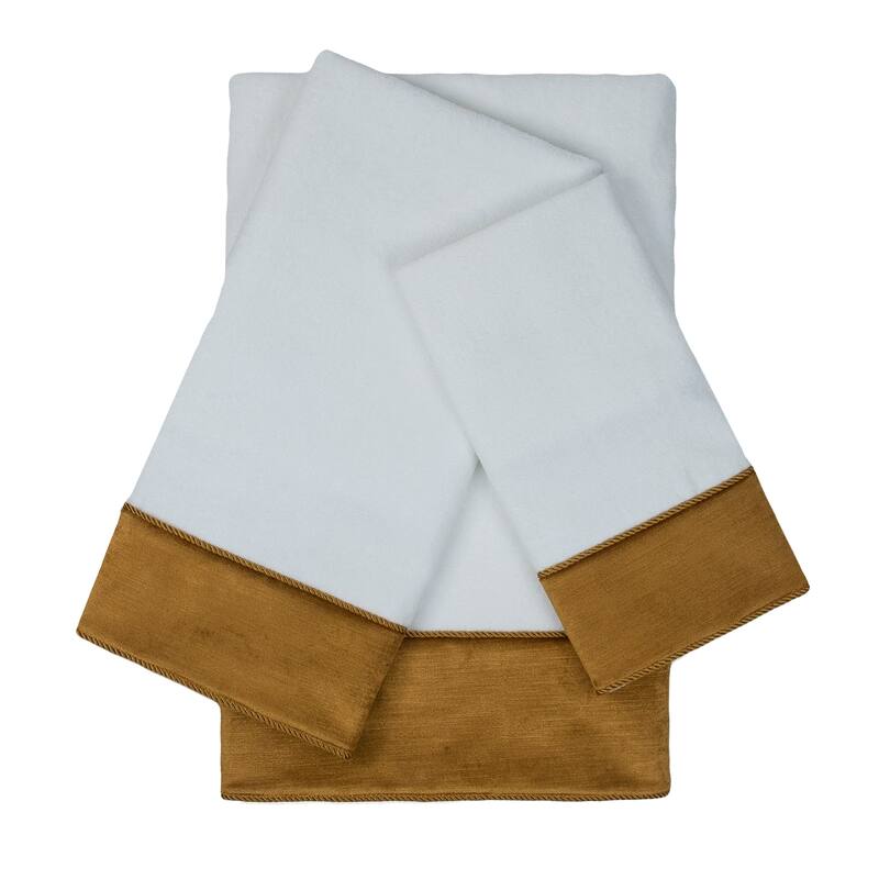 Sherry Kline Snowscape Gold 3-piece Embellished Towel Set - 13 x 18 x 0.5/16 x 25 x 0.5/25 x 48 x 0.5