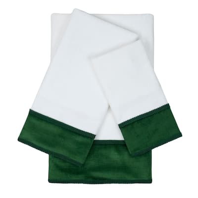 Sherry Kline Snowscape Green 3-piece Embellished Towel Set - 13 x 18 x 0.5/16 x 25 x 0.5/25 x 48 x 0.5