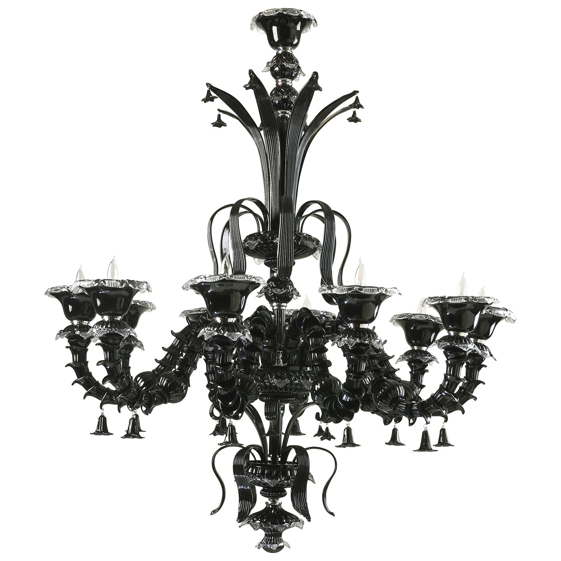 Venetn Noir 10lt Chnd-bk - Chandeliers For Bedrooms by Overstock.com