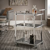 Strick & Bolton Ariana Chrome Finish Metal Bar Cart