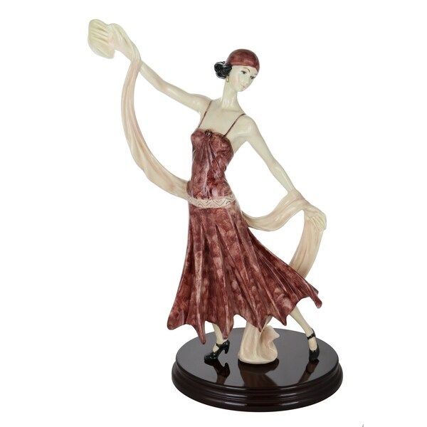 Santini Authentic Red Figurine Catherine Dancer Statue Made in Italy 18" x 10"