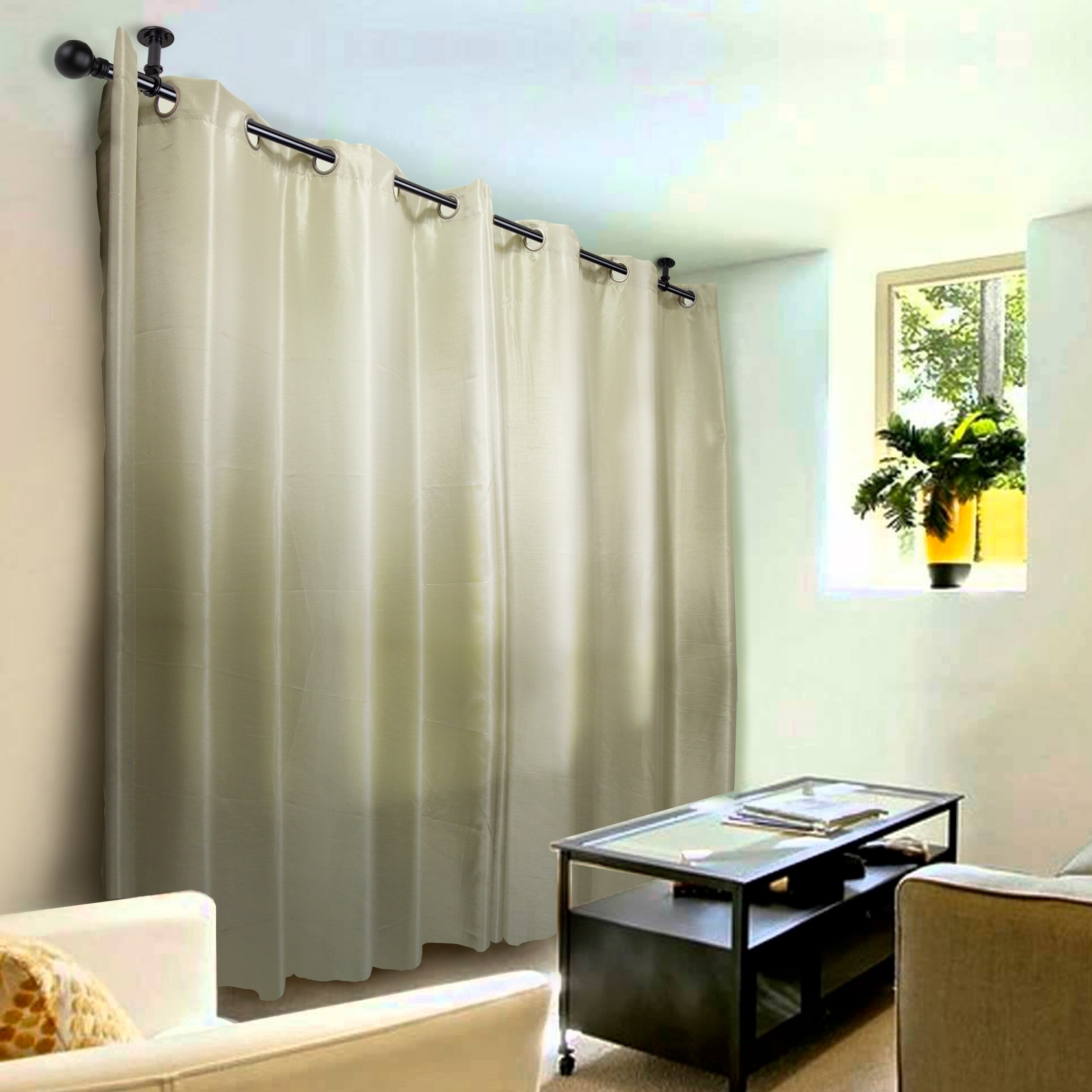 Instyledesign Pellet 1 Inch Diameter Ceiling Curtain Rod Room Divider