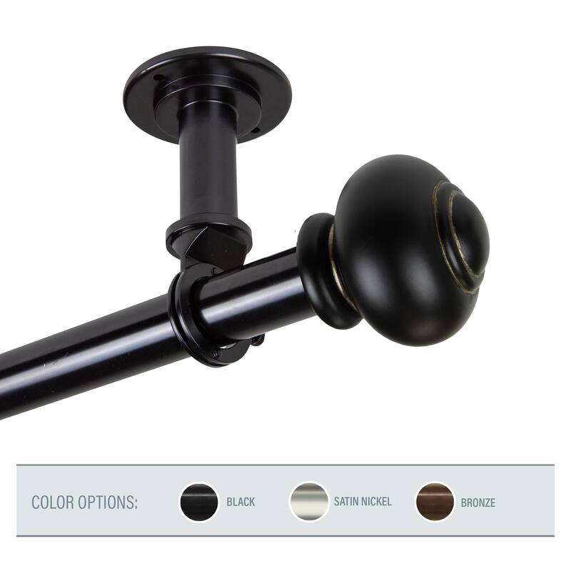 InStyleDesign Coiled 1 inch Diameter Ceiling Curtain Rod/ Room Divider - 120 to 170 inches - Black