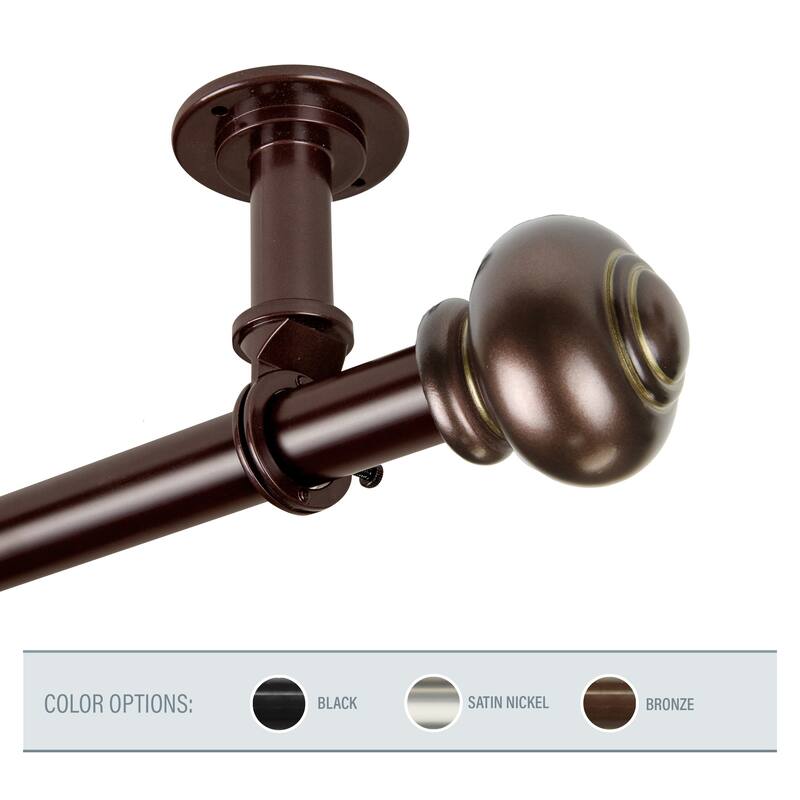 InStyleDesign Coiled 1 inch Diameter Ceiling Curtain Rod/ Room Divider - 28 to 48 inches - bronze