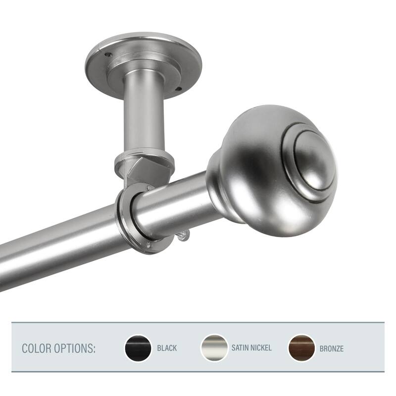 InStyleDesign Coiled 1 inch Diameter Ceiling Curtain Rod/ Room Divider - 160 to 240 inches - satin nickel
