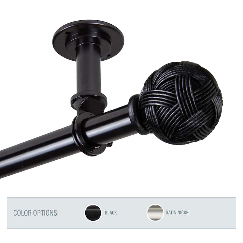 InStyleDesign Winona 1 inch Diameter Ceiling Curtain Rod/ Room Divider - 66 to 120 inches - Black
