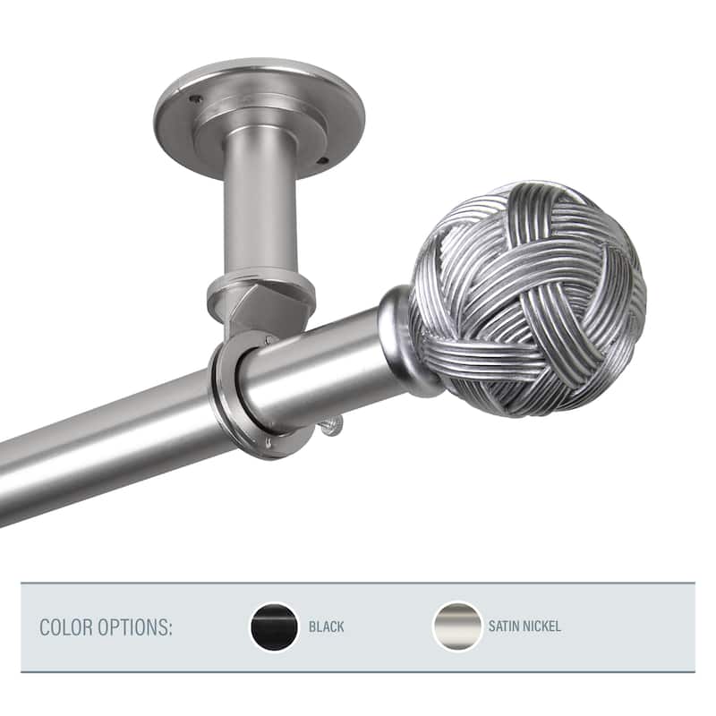 InStyleDesign Winona 1 inch Diameter Ceiling Curtain Rod/ Room Divider - 160 to 240 inches - satin nickel