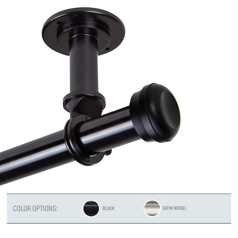 InStyleDesign Edison 1 inch Diameter Ceiling Curtain Rod/ Room Divider - 160 to 240 inches - Black