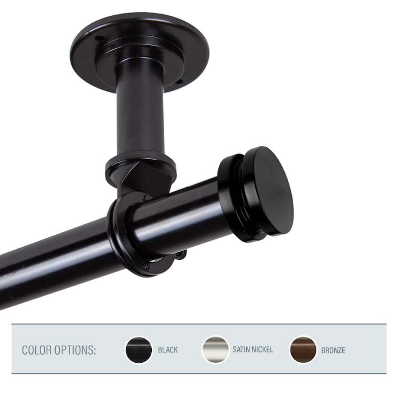 InStyleDesign Pita 1 inch Diameter Ceiling Curtain Rod/ Room Divider - 28 to 48 inches - Black