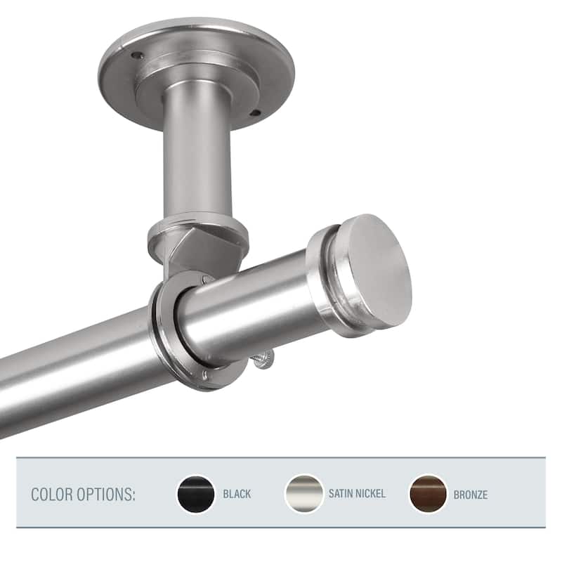 InStyleDesign Pita 1 inch Diameter Ceiling Curtain Rod/ Room Divider - 48 to 84 inches - satin nickel
