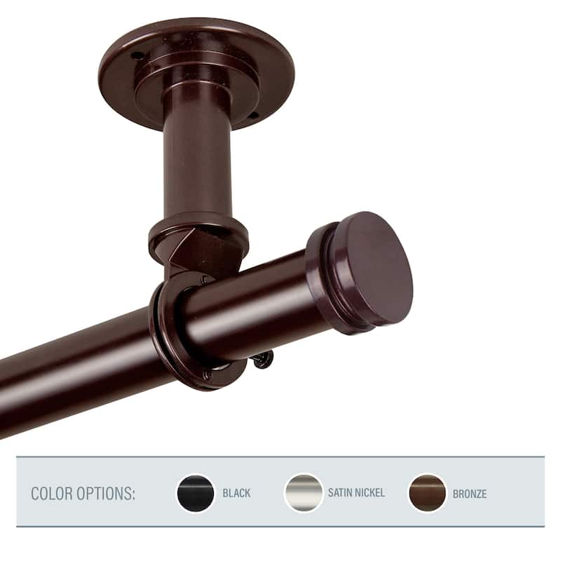 InStyleDesign Pita 1 inch Diameter Ceiling Curtain Rod/ Room Divider - 28 to 48 inches - bronze
