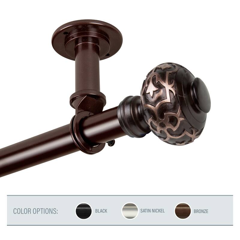 InStyleDesign Sycamore 1 inch Dia. Ceiling Curtain Rod/ Room Divider - 28 to 48 inches - bronze