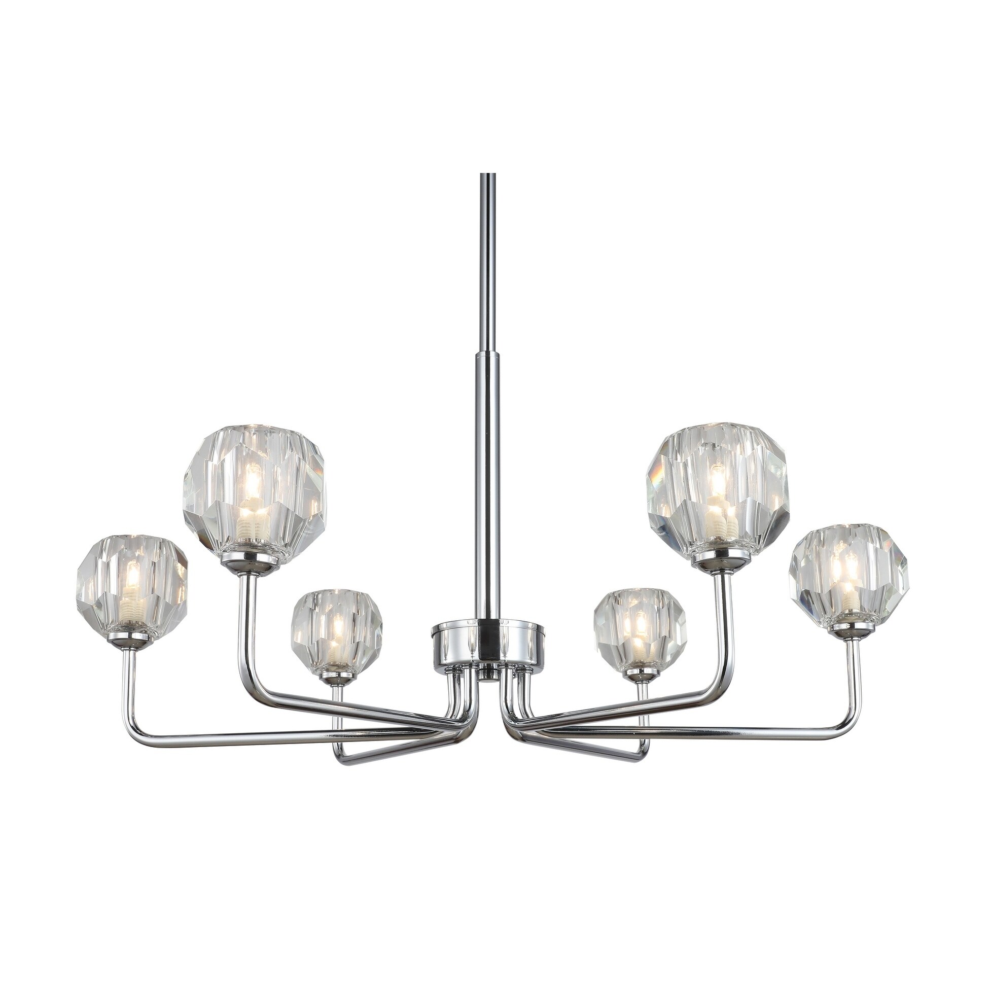 Woodbridge Lighting 16816CHRLE Faceted K9 6-light Chandelier w/ LED - Chandeliers For Bedrooms by Overstock.com