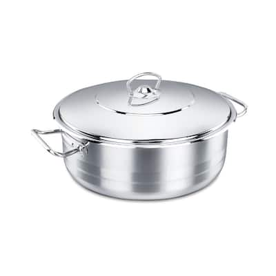 Korkmaz Classic 18/10 Stainless Steel Dutch Oven Covered Stockpot Cookware Induction Compatible Oven Safe 6 Quart