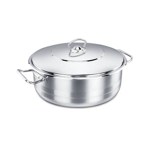 Korkmaz Classic 18/10 Stainless Steel Dutch Oven Covered Stockpot Cookware Induction Compatible Oven Safe 6 Quart