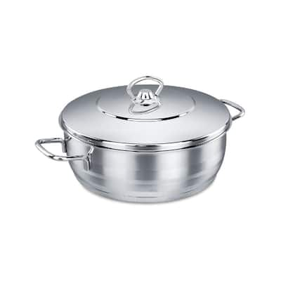 Korkmaz Classic 18/10 Stainless Steel Dutch Oven Covered Stockpot Cookware Induction Compatible Oven Safe 3.8 Quart