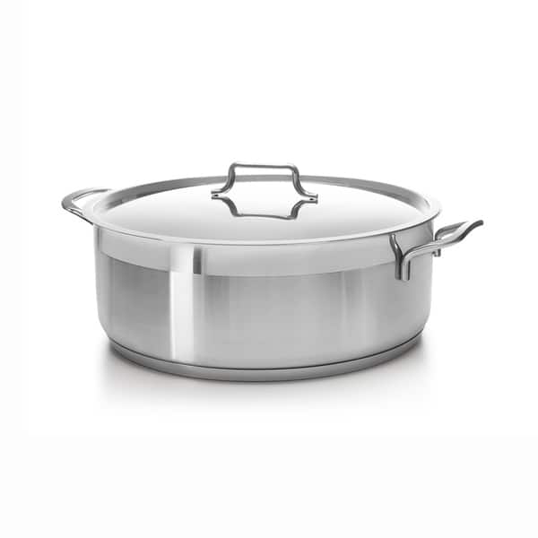 slide 1 of 1, Hascevher Classic 18/10 Stainless Steel Dutch Oven Covered Stockpot Cookware Induction Compatible Oven Safe 8.5 Quart