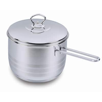 Korkmaz 18/10 Stainless Steel Sauce Pan Covered Cookware - Solar Base System All Stove & Induction Pot 2 Quart