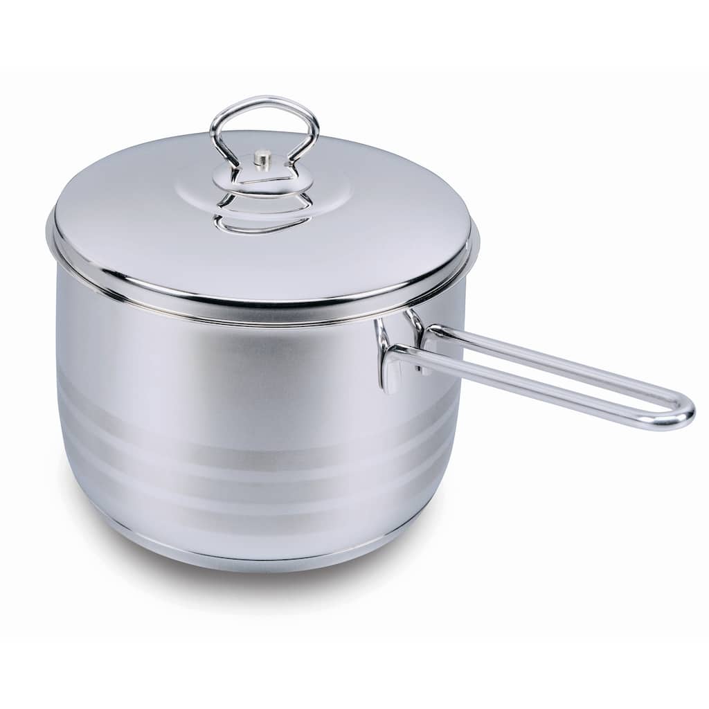 Korkmaz 18/10 Stainless Steel Sauce Pan Covered Cookware - Solar Base System All Stove & Induction Pot 2 Quart