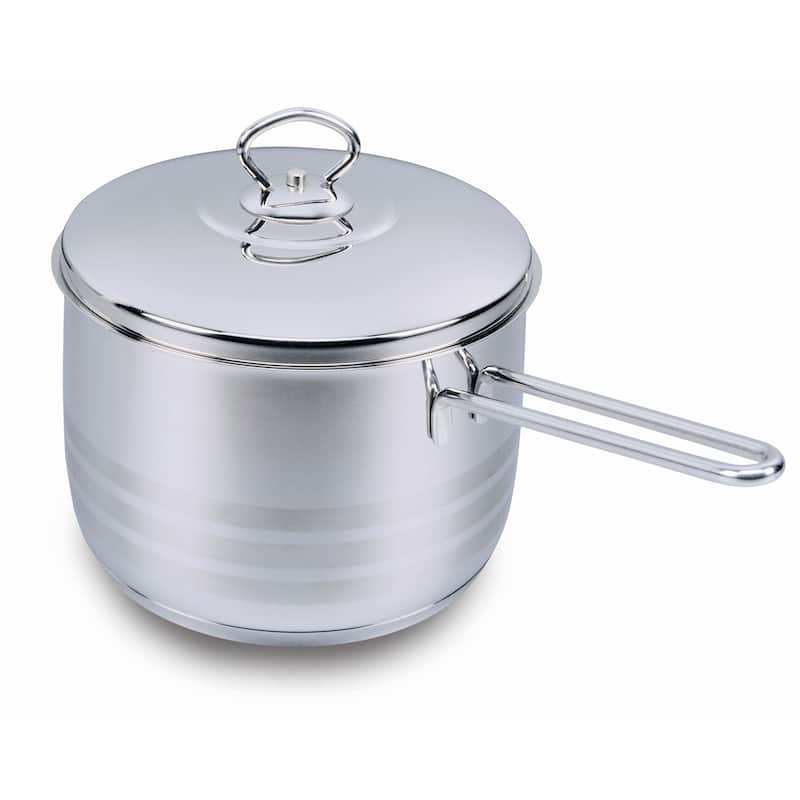 Korkmaz 18/10 Stainless Steel Sauce Pan Covered Cookware - Solar Base System All Stove & Induction Pot 2 Quart