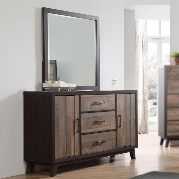 Shop Modern 3 Drawer 2 Door Chest Dressers Mahogany Finish Free