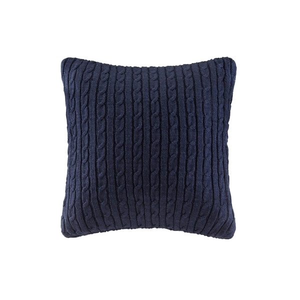 Shop Woolrich Ryland Blue Cable Knit Square Pillow Navy