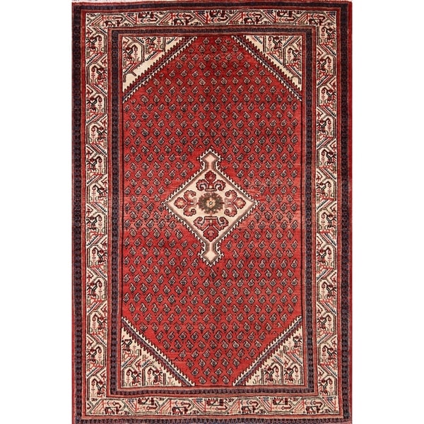 Botemir Boteh Hand Knotted Wool Oriental Persian Area Rug - 6'7" x 4'4"