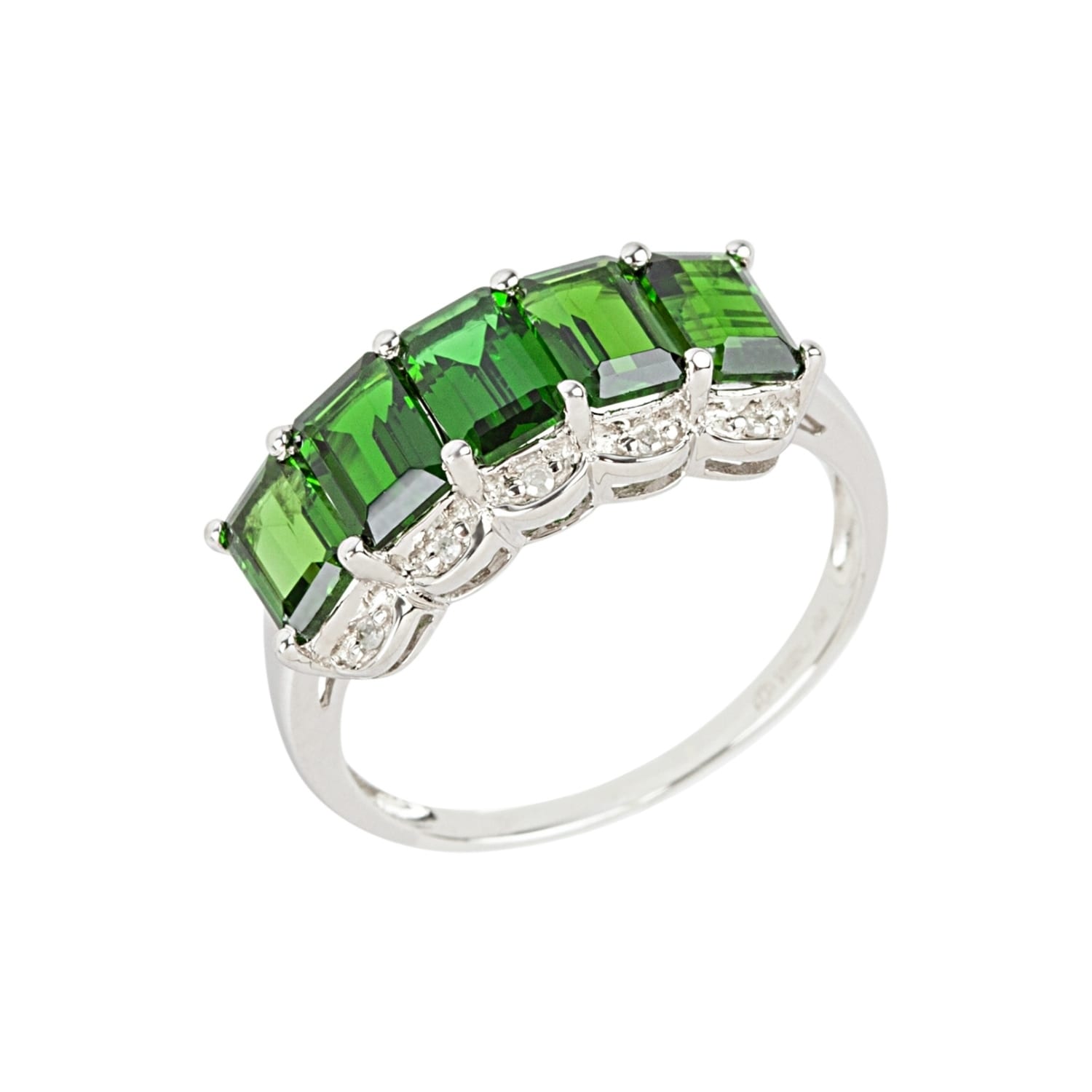 Pinctore Platinum over Sterling Silver Chrome Diopside Ring